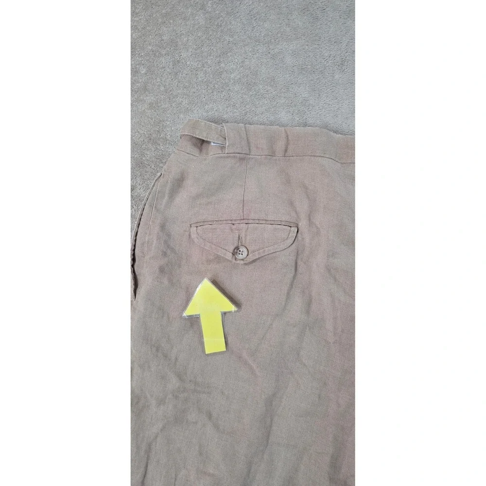 Vintage Polo Ralph Lauren Linen Blend Pants Men 32x28 Beige Pleared Cuffed Hem